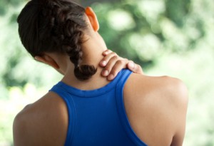 Woman with neck pain